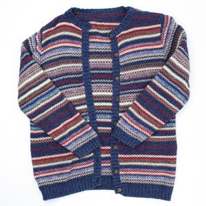 100% Cotton Knit Cardigan Sweater, Size Large